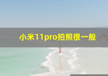 小米11pro拍照很一般