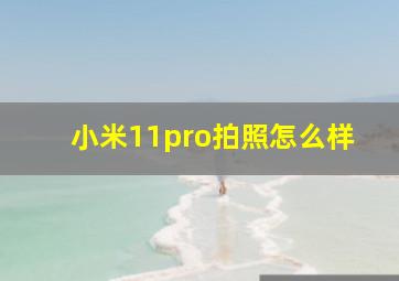 小米11pro拍照怎么样