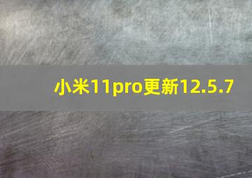 小米11pro更新12.5.7