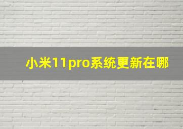 小米11pro系统更新在哪