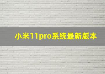 小米11pro系统最新版本