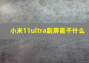 小米11ultra副屏能干什么