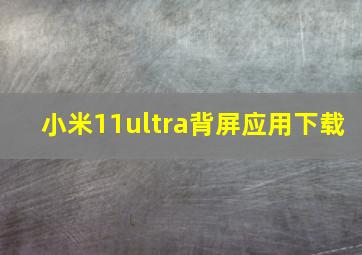 小米11ultra背屏应用下载