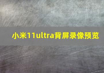 小米11ultra背屏录像预览