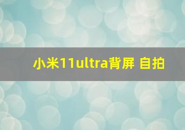 小米11ultra背屏 自拍