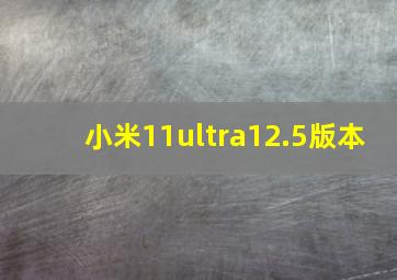 小米11ultra12.5版本