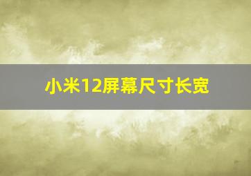 小米12屏幕尺寸长宽