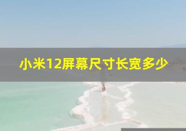 小米12屏幕尺寸长宽多少