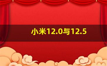 小米12.0与12.5