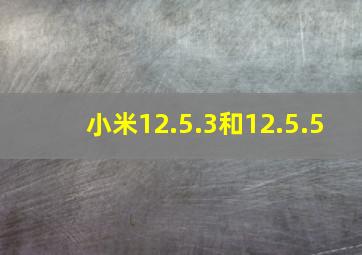 小米12.5.3和12.5.5