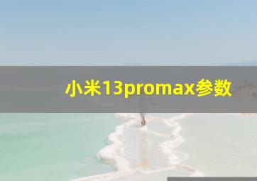 小米13promax参数