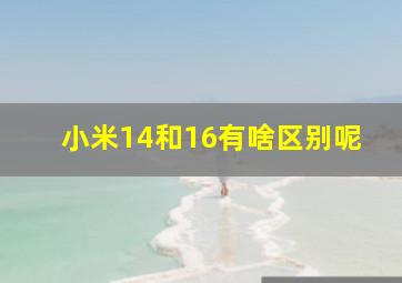 小米14和16有啥区别呢