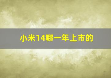 小米14哪一年上市的