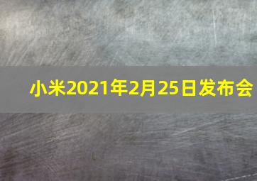 小米2021年2月25日发布会