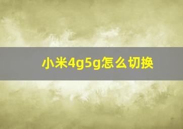 小米4g5g怎么切换