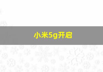 小米5g开启