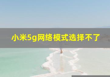 小米5g网络模式选择不了