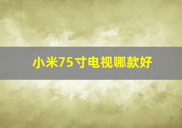 小米75寸电视哪款好