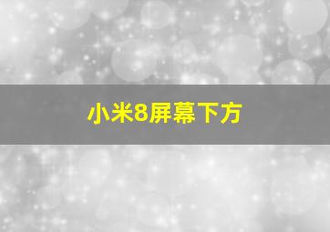 小米8屏幕下方