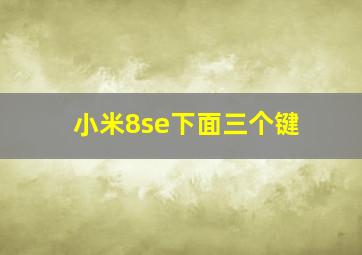 小米8se下面三个键