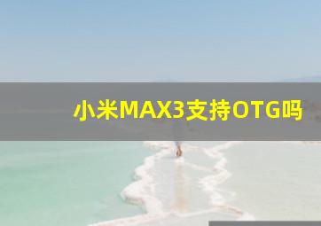 小米MAX3支持OTG吗