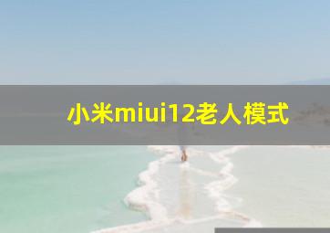 小米miui12老人模式