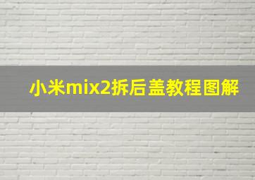 小米mix2拆后盖教程图解