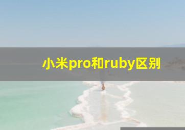 小米pro和ruby区别