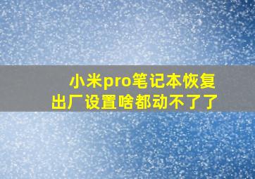 小米pro笔记本恢复出厂设置啥都动不了了