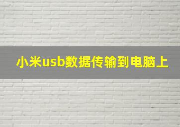 小米usb数据传输到电脑上