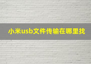 小米usb文件传输在哪里找