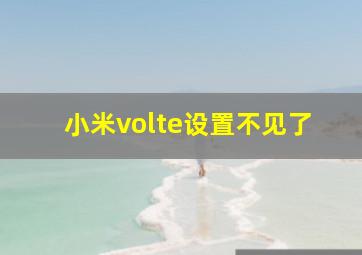 小米volte设置不见了