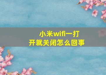 小米wifi一打开就关闭怎么回事