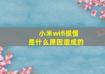 小米wifi很慢是什么原因造成的