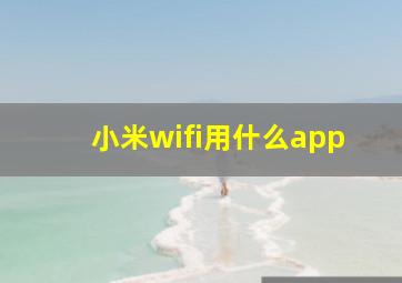 小米wifi用什么app