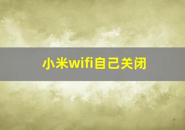 小米wifi自己关闭