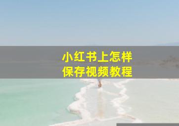 小红书上怎样保存视频教程