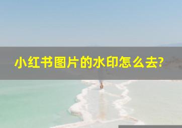 小红书图片的水印怎么去?