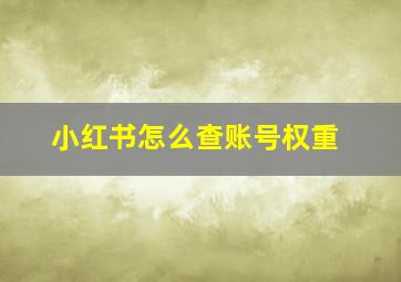 小红书怎么查账号权重