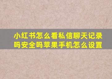 小红书怎么看私信聊天记录吗安全吗苹果手机怎么设置