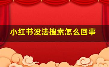 小红书没法搜索怎么回事