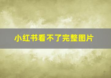 小红书看不了完整图片