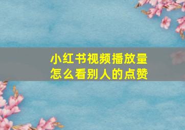 小红书视频播放量怎么看别人的点赞