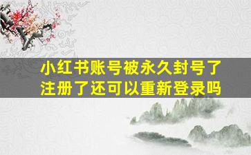 小红书账号被永久封号了注册了还可以重新登录吗