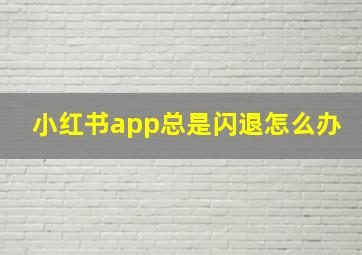 小红书app总是闪退怎么办