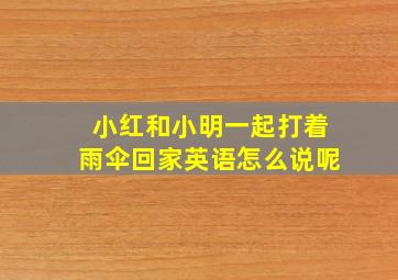 小红和小明一起打着雨伞回家英语怎么说呢