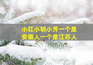 小红小明小芳一个是安徽人一个是江苏人