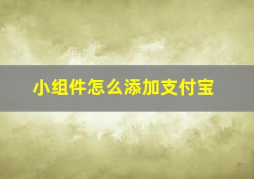 小组件怎么添加支付宝