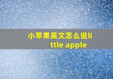 小苹果英文怎么说little apple