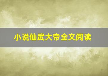 小说仙武大帝全文阅读